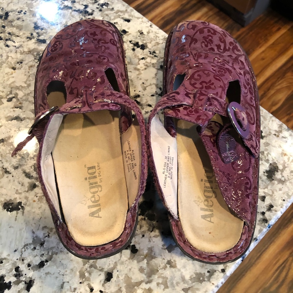 Alegria Alg-924 Plum Classic Leather Clogs 38 View 4